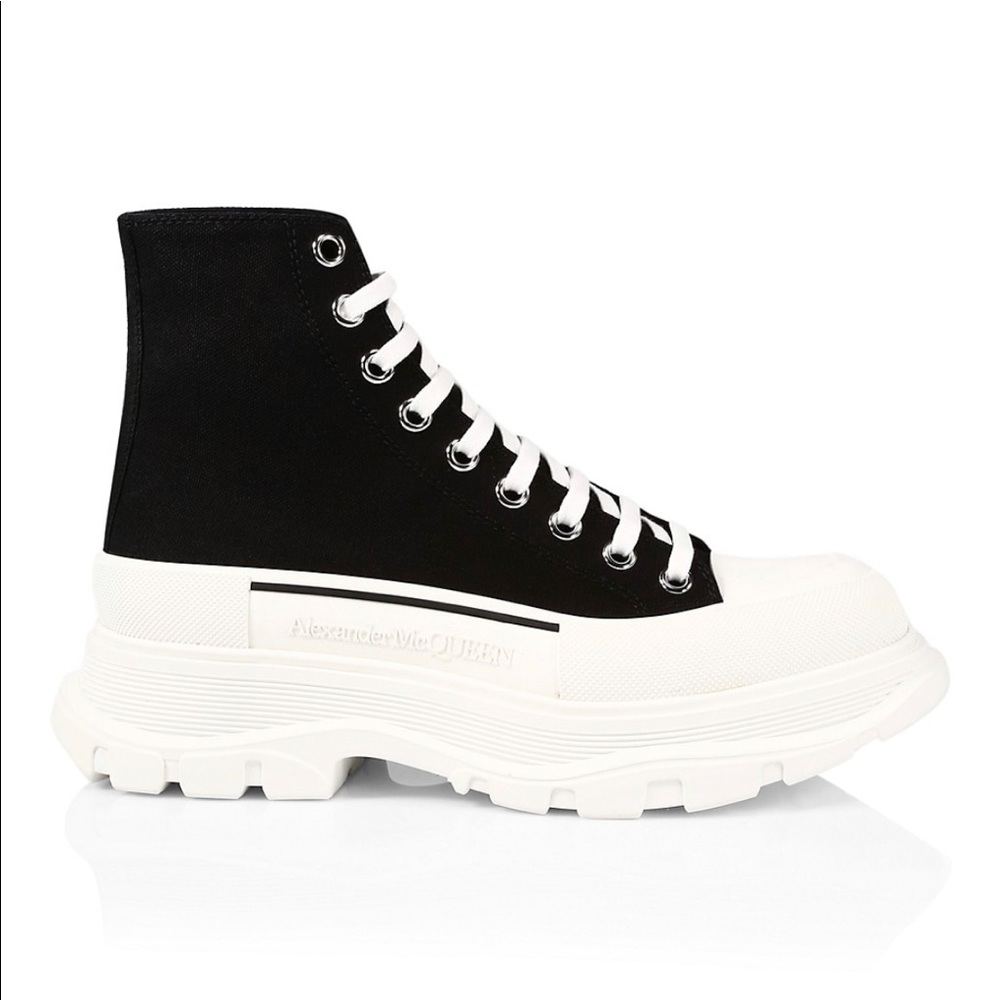 Alexander McQueen Black and White High-Top Sneakers